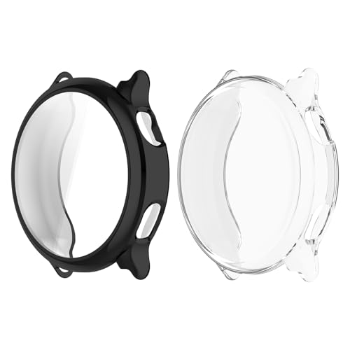 MGUEIAO [2 Stück kompatibel mit Garmin VivoActive 6 für Hülle,Stoßabsorbierende Dünn Designte Schutzhülle,Rundum Schutzhülle HD Ultradünne Schutz Case-Schwarz+Transparent MGUEIAO [2 Stück kompatibel mit Garmin VivoActive 6 für Hülle,Stoßabsorbierende Dünn Designte Schutzhülle,Rundum Schutzhülle HD Ultradünne Schutz Case-Schwarz+Transparent von MGUEIAO