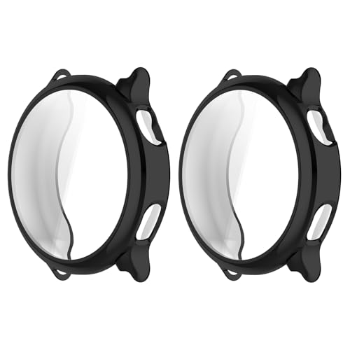 MGUEIAO [2 Stück] kompatibel mit Garmin VivoActive 6 für Hülle,Stoßabsorbierende Dünn Designte Schutzhülle,Rundum Schutzhülle HD Ultradünne Schutz Case-Schwarz von MGUEIAO