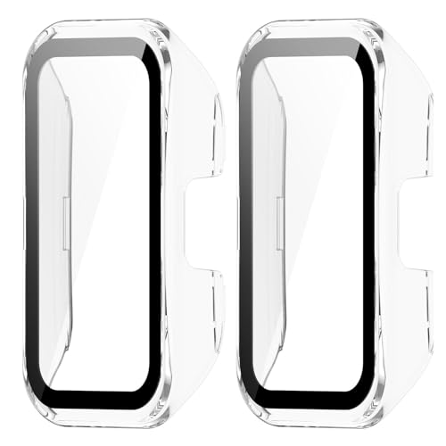 MGUEIAO [2 Stück] kompatibel mit Huawei Band 10 für Hülle,Hülle Mit Displayschutz,Hard PC Rundum Displayschutz Schutz Case für Huawei Band 10-Transparent von MGUEIAO