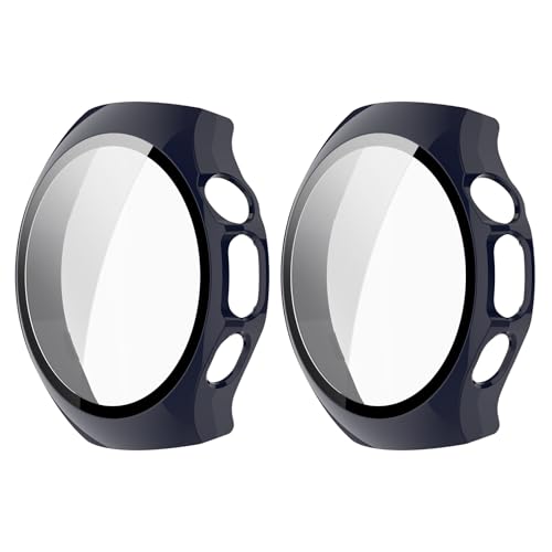 MGUEIAO [2 Stück] kompatibel mit Huawei Watch 5 42mm für Hülle,Hülle Mit Displayschutz,Hard PC Rundum Displayschutz Schutz Case für Huawei Watch 5 42mm-Blau von MGUEIAO