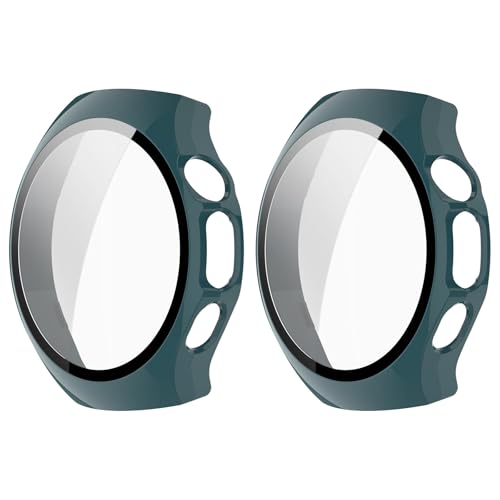 MGUEIAO [2 Stück] kompatibel mit Huawei Watch 5 42mm für Hülle,Hülle Mit Displayschutz,Hard PC Rundum Displayschutz Schutz Case für Huawei Watch 5 42mm-Grün von MGUEIAO