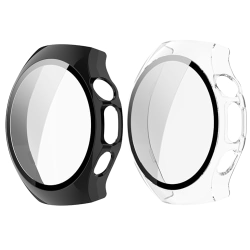 MGUEIAO [2 Stück kompatibel mit Huawei Watch 5 46mm für Hülle,Hülle Mit Displayschutz,Hard PC Rundum Displayschutz Schutz Case für Huawei Watch 5 46mm-Schwarz+Transparent MGUEIAO [2 Stück kompatibel mit Huawei Watch 5 46mm für Hülle,Hülle Mit Displayschutz,Hard PC Rundum Displayschutz Schutz Case für Huawei Watch 5 46mm-Schwarz+Transparent von MGUEIAO