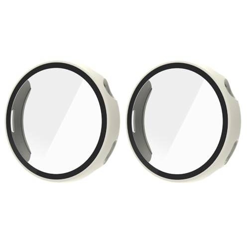 MGUEIAO [2 Stück] kompatibel mit VIVO Watch 5 für Hülle,Hülle Mit Displayschutz,Hard PC Rundum Displayschutz Schutz Case für VIVO Watch 5-Weiß von MGUEIAO
