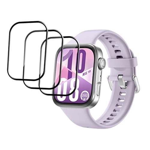 MGUEIAO [3 Stück kompatibel mit Huawei Watch Fit 4 für Displayschutzfolie,3D gekrümmte Kante Anti-Scratch Bubble Free HD Ultra Shatterproof Flexible Schutzfolie [Anti Scratch]-Schwarz von MGUEIAO