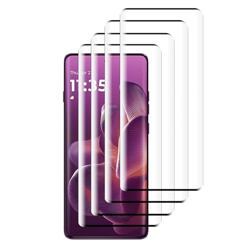 MGUEIAO [4 Stück kompatibel mit Motorola Edge 60 Pro für Gehärtetem Displayschutzfolie,Displayschutzfolie,Motorola Edge 60 Pro Schutzfolie,HD Displayschutzfolie-Schwarz von MGUEIAO