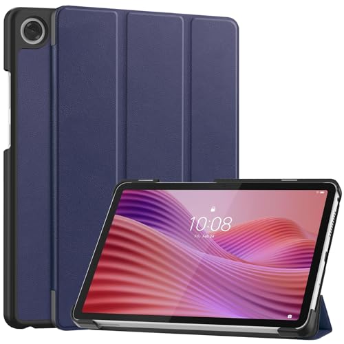MGUEIAO Hülle Kompatibel mit Lenovo Tab One 8.7 inch,Standfunktion Schlanke PU Leder Telefontasche mit Dreifachem Standfuß [Sturzsicher]-Marineblau von MGUEIAO