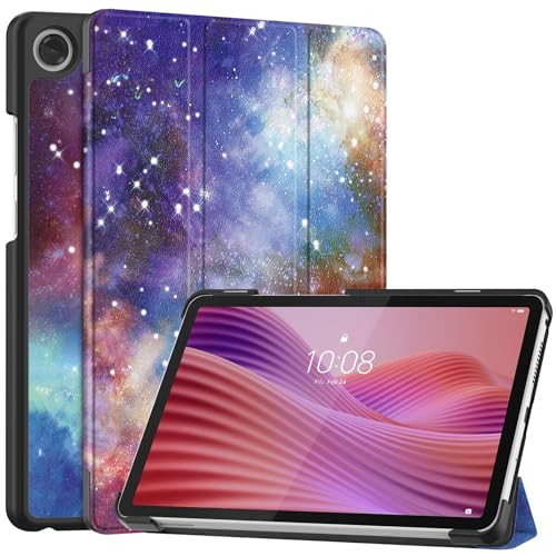 MGUEIAO Hülle Kompatibel mit Lenovo Tab One 8.7 inch,Standfunktion Schlanke PU Leder Telefontasche mit Dreifachem Standfuß [Sturzsicher]-Silberfluss von MGUEIAO