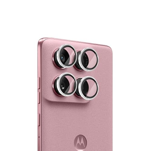 MGUEIAO kompatibel mit Motorola Edge 60 Ultra für Metall Objektiv Schutzabdeckung für Kamera Schutzfolie,Motorola Edge 60 Ultra Metall Objektiv Schutzabdeckung,Kratzschutzfolie-Silber von MGUEIAO