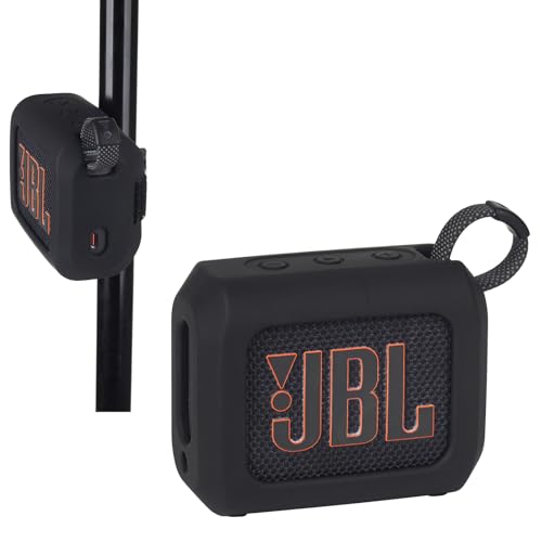 MGZNMTY Tragbare Silikonhülle für JBL Go 4 Ultra Bluetooth-Lautsprecher mit abnehmbarem Gurt für Boot, Fahrrad, Golfwagen, Schwarz MGZNMTY Tragbare Silikonhülle für JBL Go 4 Ultra Bluetooth-Lautsprecher mit abnehmbarem Gurt für Boot, Fahrrad, Golfwagen, Schwarz von MGZNMTY