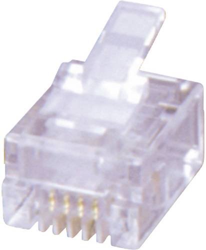 MH Connectors MHRJ114P4CR RJ10-Modularstecker 6510-0104-02 Stecker, gerade Pole: 4P4C Transparent von MH CONNECTORS