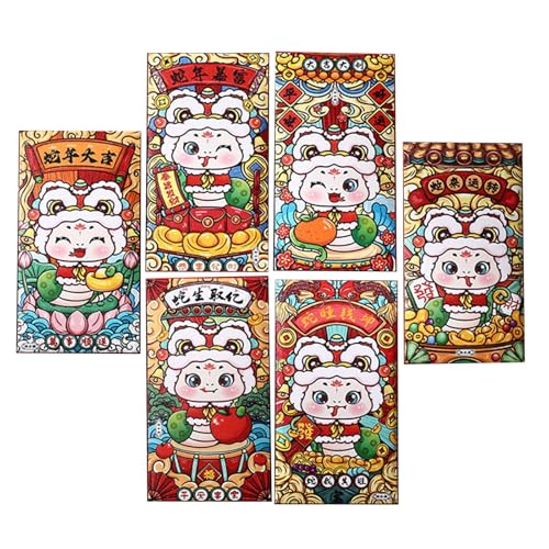 Packung Von 6 2025 Schlangen Neujahr Geldhülle Schöne Cartoon Schlangengeldumschläge Ornament Für 2025 Festival Anlass von MHADBKH