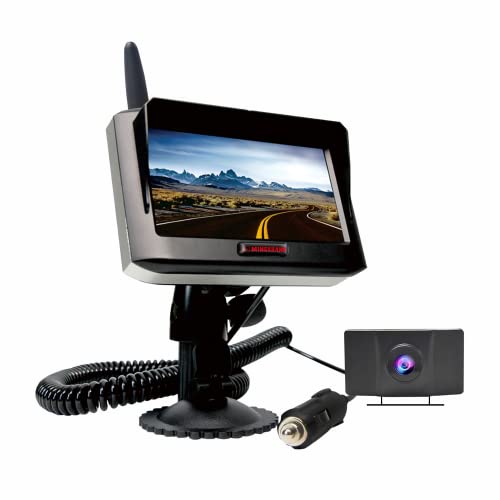 WiFi Backup Kamera Monitor Kit, 4.3 Zoll Monitor Rückfahrkamera System für Autos, LKWs, RV, Anhänger, wasserdichte 150° Ansicht Kamera, stabiles drahtloses Signal, einfache Installation von MHCABSR