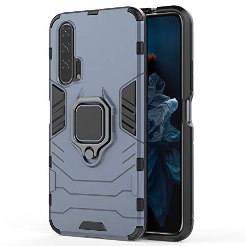 Huawei Honor 20 Pro Hülle, MHHQ Hybrid 2in1 TPU+PC Schutzhülle Rugged Armor with Magnetic Car Mount Case Cover Dual Layer Bumper Backcover mit Ständer für Huawei Honor 20 Pro -Black Plus Gray von MHHQ