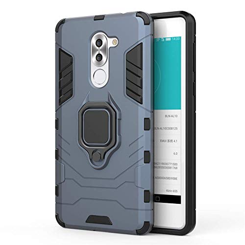 Huawei Honor 6X Hülle, MHHQ 2in1 TPU+PC Schutzhülle Rugged Armor Car Mount Case Cover Dual Layer Bumper Backcover mit Ständer für Huawei Honor 6X (2017) / GR5 2017 -Black Plus Gray von MHHQ