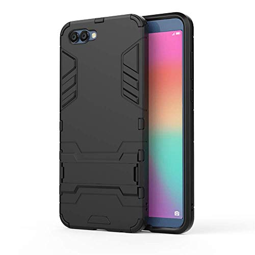 Huawei Honor View 10 Hülle, Huawei Honor V10 Case, MHHQ Hybrid 2in1 TPU+PC Schutzhülle Rugged Armor Case Cover Dual Layer Bumper Backcover mit Ständer für Huawei Honor View 10 -All Black von MHHQ