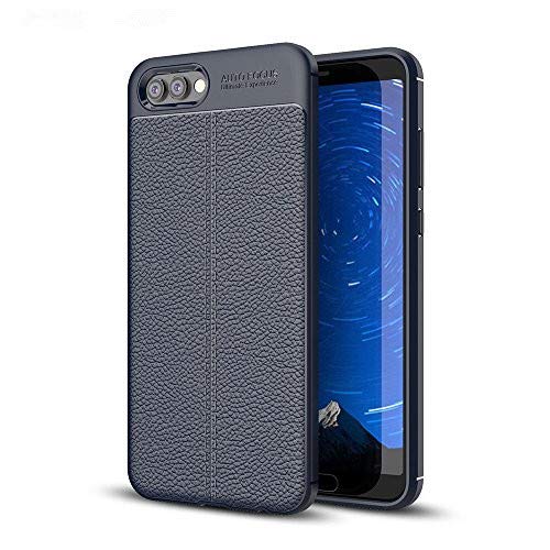 Huawei Honor View 10 Hülle, MHHQ Slim PU Weiches Leder Stoßsicheres Gehäuse Flexiblem TPU Silikon Hybrid Schutzhülle Tasche Slim-Fit Case für Huawei Honor View 10 -Marine von MHHQ