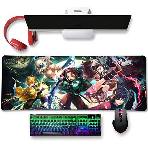 Großes Mauspad für Demon Slayer - rutschfeste Gummiunterseite Gaming-Mauspad für Computer | Kimetsu No Yaiba 11,8 x 80 cm Home Office langes Mauspad (großes Mauspad Dämonen-Slayer 30 x 80 cm) von MHIWU
