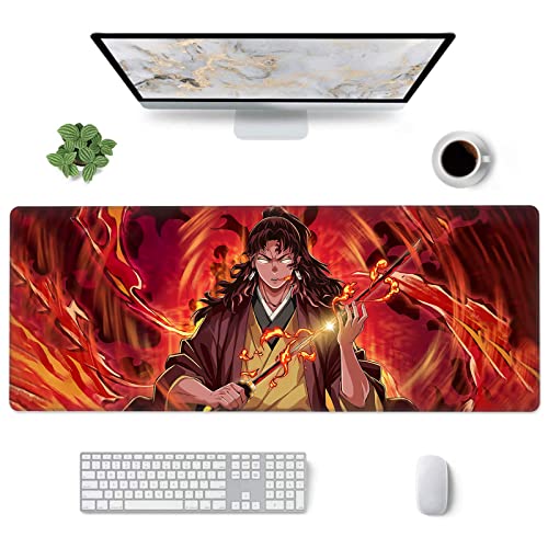 Mauspad kompatibel mit Demon Slayer – rutschfeste Gummiunterseite, Gaming Anime, großes Mauspad für Computer | kompatibel mit Kimetsu No Yaiba 30 x 80 cm Home Office langes Mauspad von MHIWU