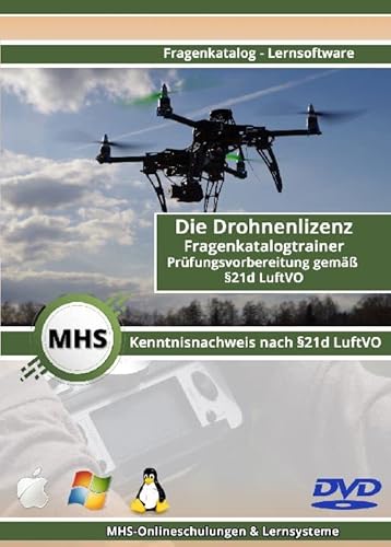 Drohnenlizenz ExpertKit- Fragenkatalog zur Prüfungsvorbereitung nach §21d LuftVO + A1, A2, A3 - eBook-Windows-DVD - inklusive Drohnenflugbuch und digitalem Lösungsbogen mit Druckfunktion von MHS