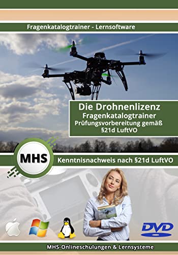 Drohnenlizenz - Fragenkatalogtrainer zur Prüfungsvorbereitung nach §21d LuftVO - Windows DVD von MHS