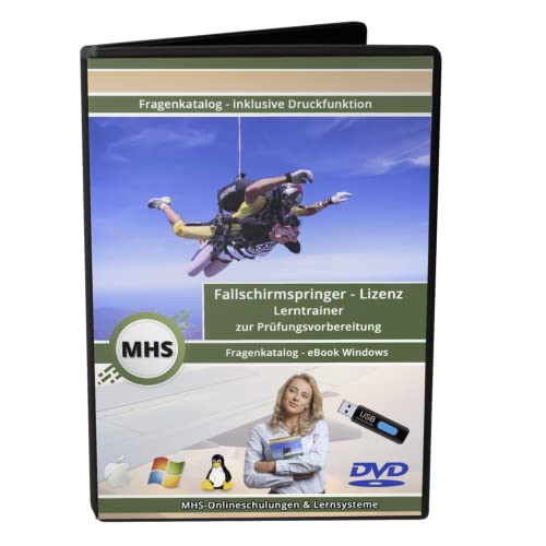 Fallschirmspringer Lizenz - Fragenkatalog zur Prüfungsvorbereitung mit über 1000 Lern- & Prüfungsfragen - eBook-Windows auf DVD von MHS