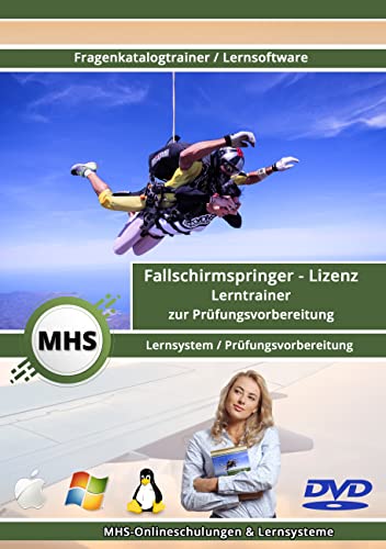 Fallschirmspringer Lizenz - Fragenkatalog zur Prüfungsvorbereitung mit über 500 Lern- & Prüfungsfragen - Betriebssystem Windows - Alle Versionen auf DVD von MHS