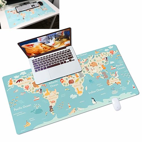 MHwan Schreibtisch Unterlage, Leder wasserdicht und schmutzabweisend unterlage Schreibtisch, Einfach zu schrubben und geruchsneutral schreibtischunterlage Kinder, Welttiergeographie Mousepad XXL MHwan Schreibtisch Unterlage, Leder wasserdicht und schmutzabweisend unterlage Schreibtisch, Einfach zu schrubben und geruchsneutral schreibtischunterlage Kinder, Welttiergeographie Mousepad XXL von MHwan