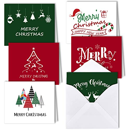 MIAHART 6 Styles Frohe Weihnachten Grußkarten Bulk Weihnachtskarten mit Umschlägen 30er Pack Blank Weihnachtskarten Sammlung für Winterferien Weihnachtsbedarf (4 x 6 Zoll) von MIAHART