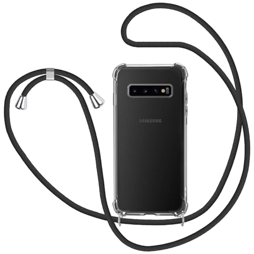 MICASE Handykette Hülle Samsung Galaxy S10, Necklace Hülle mit Kordel Transparent Silikon Handyhülle mit Kordel zum Umhängen Schutzhülle mit Band in Schwarz MICASE Handykette Hülle Samsung Galaxy S10, Necklace Hülle mit Kordel Transparent Silikon Handyhülle mit Kordel zum Umhängen Schutzhülle mit Band in Schwarz von MICASE