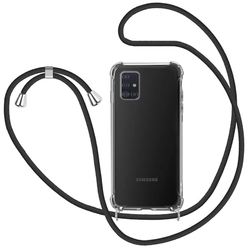 Handykette Hülle für Samsung Galaxy A51, Necklace Hülle mit Kordel Transparent Silikon Handyhülle mit Kordel zum Umhängen Schutzhülle mit Band in Schwarz Handykette Hülle für Samsung Galaxy A51, Necklace Hülle mit Kordel Transparent Silikon Handyhülle mit Kordel zum Umhängen Schutzhülle mit Band in Schwarz von MICASE