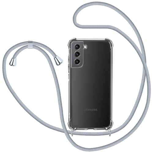 MICASE Handykette für Samsung Galaxy S21 5G Hülle mit Band, Transparent Silikon Handyhülle mit Kordel zum Umhängen Schutzhülle, Grau MICASE Handykette für Samsung Galaxy S21 5G Hülle mit Band, Transparent Silikon Handyhülle mit Kordel zum Umhängen Schutzhülle, Grau von MICASE