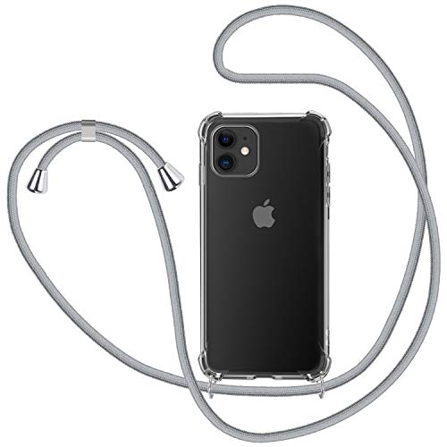 MICASE Handykette Hülle für iPhone 11, Necklace Hülle mit Kordel Transparent Silikon Handyhülle mit Kordel zum Umhängen Schutzhülle mit Band in Grau MICASE Handykette Hülle für iPhone 11, Necklace Hülle mit Kordel Transparent Silikon Handyhülle mit Kordel zum Umhängen Schutzhülle mit Band in Grau von MICASE