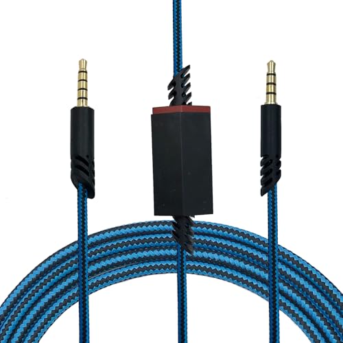 MICMXMO Ersatz-Audio-Aux-Kabel mit Lautstärkeregler für Astro A10,A30,A40, A40TR, A50 Gaming Headset PS5/PS4/Xbox One/PC/Smartphone/Kopfhörer über eine 3,5mm Buchse, 2M (Schwarz/Blau) von MICMXMO