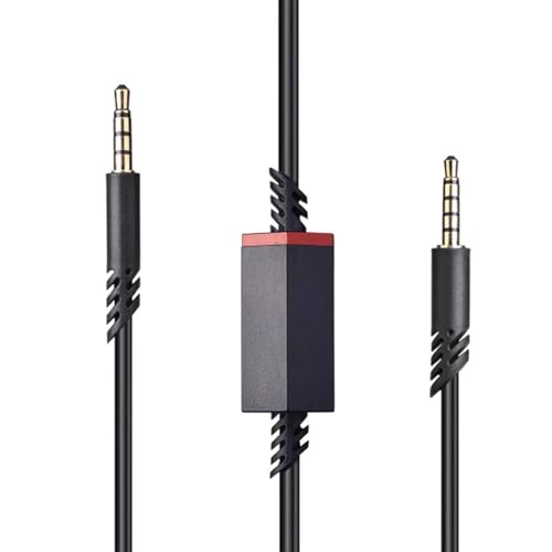 MICMXMO Ersatz-Audio-Aux-Kabel mit Lautstärkeregler für Astro A10,A30,A40, A40TR, A50 Gaming Headset PS5/PS4/Xbox One/PC/Smartphone/Kopfhörer über eine 3,5mm Buchse, 2M (Schwarz/Rot) von MICMXMO