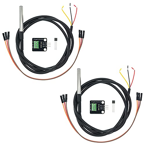 DS18B20 Temperatursensor-Modul-Kit mit wasserdichter Edelstahlsonde, TO-92 für Arduino und Raspberry Pi, 2 Stück von MICREEN