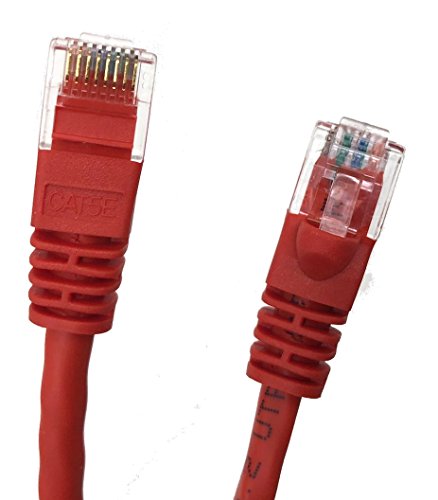 MICRO CONNECTORS, Inc. E07-010R Netzwerk-Patchkabel (Cat-5e, UTP, Knickschutz, RJ45, 3 m) Rot von MICRO CONNECTORS