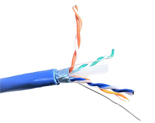 MICRO CONNECTORS TR4-560BL-OUT, massiv geschirmtes (STP) CAT6-Ethernet-Kabel, UV-beständig und wasserdicht, 305 m, Blau von MICRO CONNECTORS