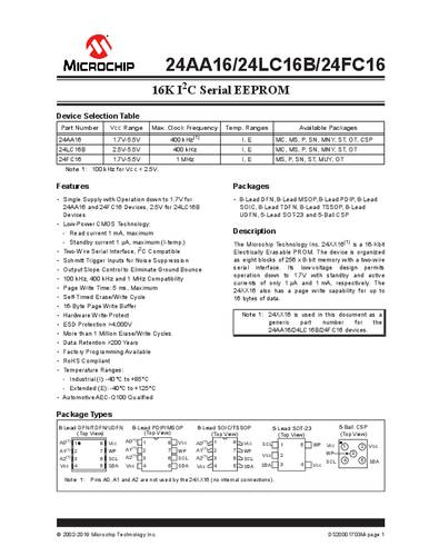 Microchip Technology 24LC16BT-I/SN Speicher-IC SOIC-8 EEPROM 16 kBit 256 x 8 Tape on Full reel von MICROCHIP TECHNOLOGY