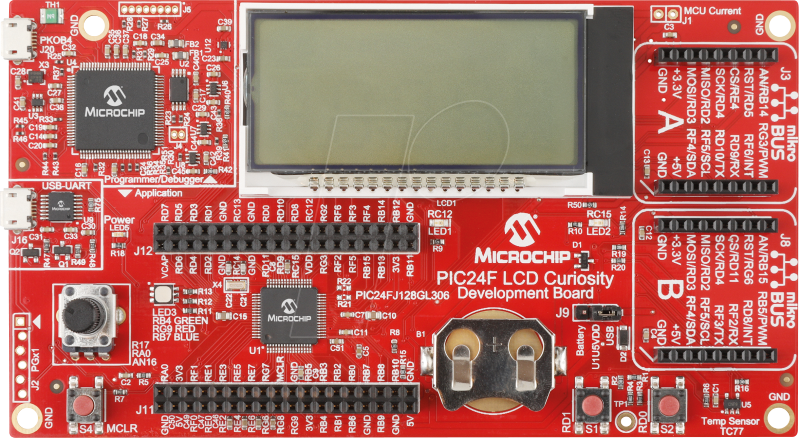 DM240017 - 16-bit PIC24F LCD Curiosity (DM240017) Entwicklungsboard von MICROCHIP