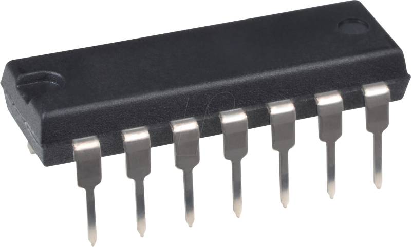 MCP 3204-CI/P - 12-bit serieller A/D-Wandler, 4-Kanal, 2,7V, SPI, DIP-14 von MICROCHIP