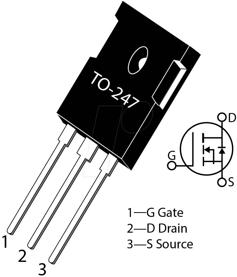 MSC750SMA170B - SiC-MOSFET N-Kanal, 1700 V, 7 A, Rds(on) 0,750 Ohm, TO-247 von MICROCHIP