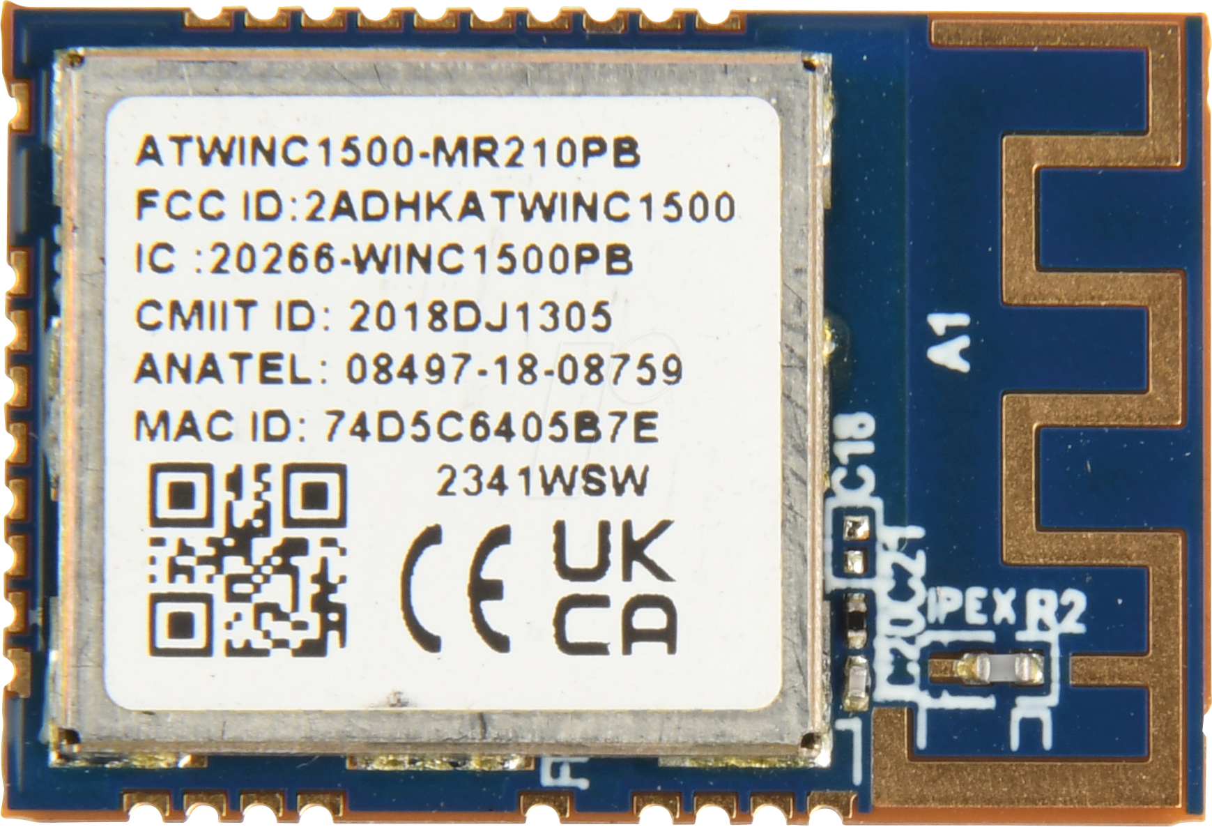 WINC1500MR210PB1 - IoT Modul, 802.11 b/g/n, 4 MB, PCB-Antenne WINC1500MR210PB1 - IoT Modul, 802.11 b/g/n, 4 MB, PCB-Antenne von MICROCHIP