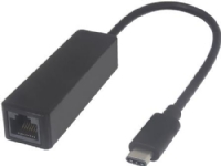 MICROCONNECT USB C auf RJ45 Adapter, 5Gbps, 10/100/1000 Mbps, Länge 20 cm, Farbe: schwarz von MICROCONNECT