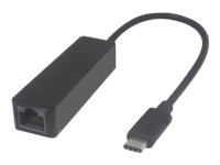 MICROCONNECT USB C auf RJ45 Adapter, 5Gbps, 10/100/1000 Mbps, Länge 20 cm, Farbe: schwarz von MICROCONNECT