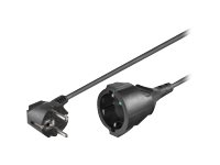 MicroConnect - Verlängerungskabel für Strom - CEE 7/7 (Buchse) auf CEE 7/7 (Stecker) - AC 250 V - 5 m - 90° Stecker - schwarz von MICROCONNECT