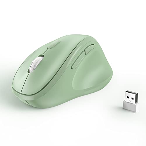 Micropack Ergonomische Kabellose Maus mit USB Dongle für PC, Laptop und Desktop, Vertikale Maus mit leisen Klicks, Langer Akkulaufzeit, Bis zu 1600 DPI und 1 AA-Batterie, Grün von MICROPACK Digitally Yours