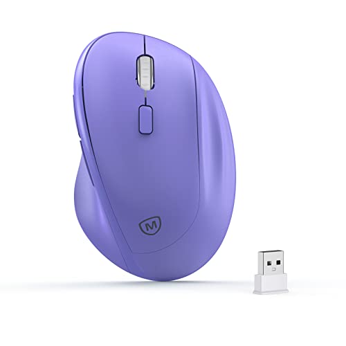 Micropack Ergonomische Kabellose Maus mit USB Dongle für PC, Laptop und Desktop, Vertikale Maus mit leisen Klicks, Langer Akkulaufzeit, Bis zu 1600 DPI und 1 AA-Batterie, Lila von MICROPACK Digitally Yours