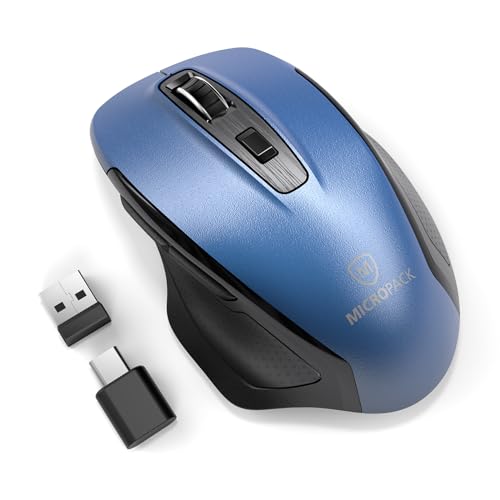 Micropack Kabellose umschaltbare USB C & USB A Dual-Mode Maus für Windows & MacOS, Multi-Device USB Maus, ergonomisch mit mattem Finish für MacBook, Laptops, Computer und Tablets, Blau Micropack Kabellose umschaltbare USB C & USB A Dual-Mode Maus für Windows & MacOS, Multi-Device USB Maus, ergonomisch mit mattem Finish für MacBook, Laptops, Computer und Tablets, Blau von MICROPACK Digitally Yours