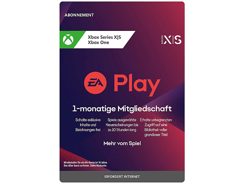 EA PLAY 1 MONTH SUBSCRIPTION - [Xbox Series X S & Xbox One] von MICROSOFT
