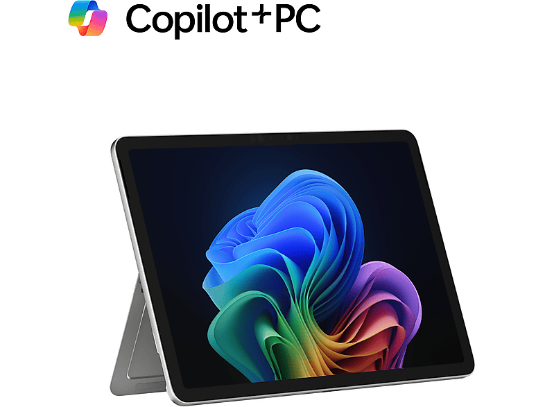 MICROSOFT Surface Pro, Copilot+ PC, Neuestes Modell, 1. Edition, Tablet Convertible, mit 12 Zoll Display Touchscreen, Qualcomm Snapdragon X Plus, 16 GB RAM, 512 SSD, Adreno™ Onboard Graphics, Platin, Windows 11 Home von MICROSOFT